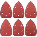 Detail Sander Paper, 120-600 Grits, Hook and Loop Backing, 5 Holes, for Sanding and Polishing, 60 Sheets
