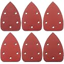 Detail Sander Paper, 80-600 Grits, Hook and Loop Backing, 5 Holes, for Sanding and Polishing, 60 Sheets