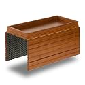 DETOR Couch Arm Tray with Spacious 12.4" x 5.4" Storage Box, Acacia Stained Bamboo Finish, Enhanced Non-Slip Felt Bottom, Sturdy Bamboo Slats, Fits Armrests 6" and Wider