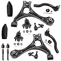 Detroit Axle - 1.8L Front 12pc Control Arms Kit for 2006-2011 Honda Civic, 2 Lower Control Arms 2 Lower Ball Joints 4 Tie Rods 2 Sway Bars 2 Boots 2007 2008 2009 2010 Replacement