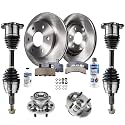 Detroit Axle - Front Rotors Pads Hubs Axles for 1992-1994 Chevy GMC K1500
