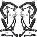 Detroit Axle - 12pc Front End Control Arms Kit for 11-15 Dodge Durango Jeep Grand Cherokee, 4 Tie Rod, 2 Sway Bars 2 Boots 2011 2012 2013 2014 2015 Replacement