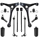 Detroit Axle - 12pc Front End Kit for 1998-2007 Ford Taurus, 1998-2005 Mercury Sable, Lower Control Arms Lower Ball Joints Tie Rods Sway Bars Boots 1999 2000 2001 2002 2003 2004 2006 Replacement