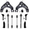 Detroit Axle - 12pc Front End Suspension Kit for Ford Explorer Ranger Mercury Mountaineer B2500 B3000 2 Lower Control Arms w/Ball Joints 2 Upper Ball Joints 4 Inner Outer Tie Rods 2 Sway Bars 2 Boots