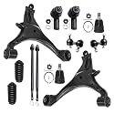 Detroit Axle - 12pc Front End Suspension Kit for 01-05 Honda Civic Acura EL, Lower Control Arms Lower Ball Joints Sway Bars Tie Rods Boots 2001 2002 2003 2004 2005 Replacement
