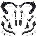 Detroit Axle - 12pc Front End Suspension Kit for Acura 04-08 TSX, 03-07 Honda Accord, Upper Control Arms Lower Ball Joints Tie Rods Sway Bars Boots 2003 2004 2005 2006 2007 Replacement