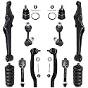 Detroit Axle - 12pc Front Lower Control Arms Kit for Honda Accord Acura CL TL, 2 Lower Control Arms 2 Lower Ball Joints 2 Sway Bars 4 Inner Outer Tie Rods 2 Boots Replacement