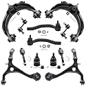 Detroit Axle - 2.4L Front End Suspension Kit for 03-07 Honda Accord, Upper Lower Control Arms Tie Rods Sway Bars Lower Ball Joints 2003 2004 2005 2006 2007 Replacement - 12pc Set
