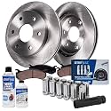 Detroit Axle - 325mm Front Dsic Rotors Brake Pads +12pc Wheel Lug Nuts