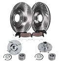 Detroit Axle - [4-Lug ABS] Front Hub &amp; Brake Kit for 2005-2007 Ford Focus