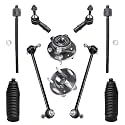 Detroit Axle - Front 10pc Wheel Bearing Hubs Kit for Ford Taurus X