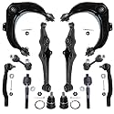 Detroit Axle - Front 12pc Control Arms Kit for 98-02 Honda Accord, 4 Control Arms 2 Lower Ball Joints 4 Inner Outer Tie Rods 2 Sway Bars 1998 1999 2000 2001 2002 Replacement