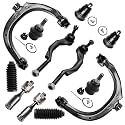 Detroit Axle - Front 12pc Suspension Kit for Chevy Trailblazer GMC Envoy, 2 Upper Control Arms + 4 Ball Joints Upper &amp; Lower + 4 Inner &amp; Outer Tie Rod Ends + 2 Boots, for Rainier SSR Ascender Bravada