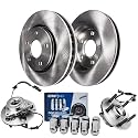 Detroit Axle - Front Disc Brake Rotors Wheel Hub Bearings + 10pc Wheel Lug