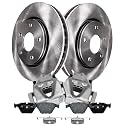 Detroit Axle - Front Disc Brake Rotors Ceramic Pads Calipers w/Bracket