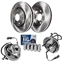 Detroit Axle - Front Disc Rotors Wheel Hubs + 10pc Wheel Lug Nuts