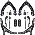 Detroit Axle - Front End 12pc Suspension Kit for 1997-2001 Honda CR-V 1998 1999 2000, 2 Lower Control Arms 2 Upper Control Arms w/Ball Joints 2 Lower Ball Joints 4 Tie Rods 2 Boots Replacement