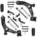 Detroit Axle - Front End 12pc Suspension Kit for 2004-2009 Mazda 3, 2006-2017 Mazda 5, 2 Lower Control Arms w/Ball Joints Inner &amp; Outer 4 Tie Rods 2 Boots Front &amp; Rear 4 Sway Bars Replacement