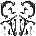 Detroit Axle - Front End 12pc Suspension Kit for 2003-2007 Honda Accord, 2004-2008 Acura TSX 2005 2006, 4 Control Arms 2 Ball Joints 4 Outer &amp; Inner Tie Rods 2 Sway Bars Replacement
