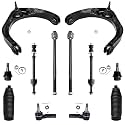 Detroit Axle - Front End 12pc Suspension Kit for 2006 2007 2008 Dodge Ram 1500, 2 Upper Control Arms 2 Lower Ball Joints 4 Tie Rods 2 Boots 2 Sway Bar Links Replacement
