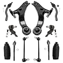 Detroit Axle - Front End 12pc Suspension Kit for 2007-2011 Toyota Camry [USA Built], 2 Lower Control Arms 2 Ball Joints 4 Tie Rods 2 Boots 2 Sway Bars 2008 2009 2010 Replacement