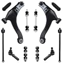 Detroit Axle - Front Lower Control Arms w/Ball Joints Inner Outer Tie Rods Rear Sway Bar Links Replacement for Dodge Plymouth Neon - 12pc Set