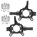 Detroit Axle - Front Steering Knuckles Disc Brake Calipers with Brackets