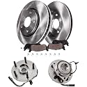 Detroit Axle - Front Wheel Bearing Hubs Brake Kit for 05-10 Dodge Dakota