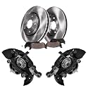 Detroit Axle - FWD 6PC Knuckles and Brake Kit For 2011-2017 Toyota Sienna