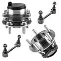 Detroit Axle - Rear 4pc Wheel Bearings Hubs Kit for 15-18 Ford Edge