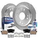 Detroit Axle - Rear Disc Brake Rotors w/Ceramic Pads w/Hardware Replacement