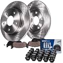 Detroit Axle - Rear Disc Brake Rotors + Ceramic Brake Pads with 20pc Wheel