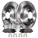 Detroit Axle - Rear Disc Brake Rotors Calipers Pads 2006-2007 Buick Terraza