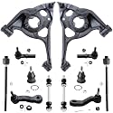 Detroit Axle - RWD Front End Suspension Kit for 03-05 Chevy Express GMC Savana 2500, Lower Control Arms w/Ball Joint Tie Rods Idler &amp; Pitman Arm Sway Bars Upper Ball Joints Replacement - 12pc Set
