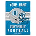 Detroit Blanket Throw Blanket Customize Any Name and Number Gifts for Men Women Kids 3 Colors
