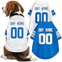 Detroit Dog Clothes Jersey Style Custom Pet T Shirt with Personalized Name Number for Small Medium Large Dogs