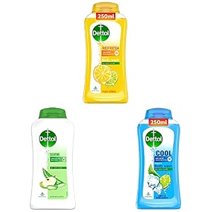 dettol body wash and shower gel refresh - 250ml - dettol body wash and shower gel soothe - 250ml - dettol body wash and shower gel cool - 250ml combo