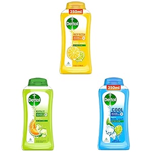 dettol body wash and shower gel refresh - 250ml - dettol body wash and shower gel revitalize - 250ml - dettol body wash and shower gel cool - 250ml combo