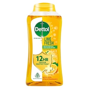 dettol lime fresh body wash and shower gel for women and men 250ml  soap-free bodywash  12h odour protection
