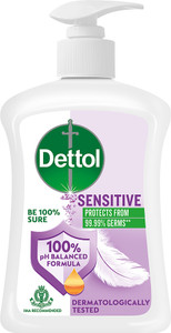 dettol sensitive liquid  bottle no powder  10x germ protection soap hand wash pump dispenser