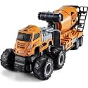 DEUSON ECOM Cement Mixer Toy Metal Head Trucks Construction Toy for 2 3 4 5 Years Kids Friction Powered Engineering Vehicle Model