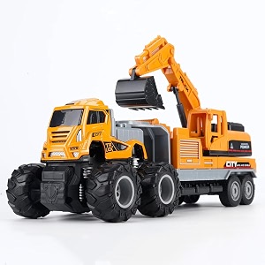 deuson ecom truck toy excavator toy crane metal head bulldozer trucks toys friction powered engineering vehicle model construction toys for 2 3 4 5 years kids