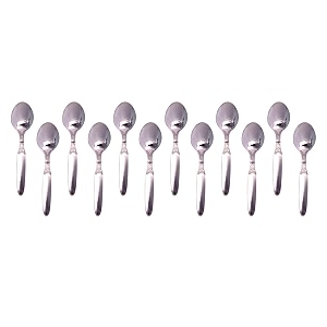 stainless steel 12 piece tea spoon set for tea coffee sugar amp spices small spoons silver length 14 cm 17 gauge spoon_fusion_design_12pcs_set medium