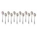 Stainless Steel 12 Piece Tea Spoon Set for Tea, Coffee, Sugar &amp; Spices, Small Spoons, Silver, Length: 14 cm (17 Gauge) (Spoon_(Neckless_Design)_12pcs_Set, Medium)