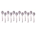 Stainless Steel 12 Piece Tea Spoon Set for Tea, Coffee, Sugar &amp; Spices, Small Spoons, Silver, Length: 14 cm (17 Gauge) (Spoon_(Nova_Design)_12pcs_Set, Medium)