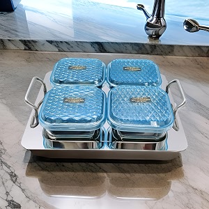 stainless steel dry fruit tray set amp containers square shape design trays amp containers dry fruit box amp tray set 200ml each bowl