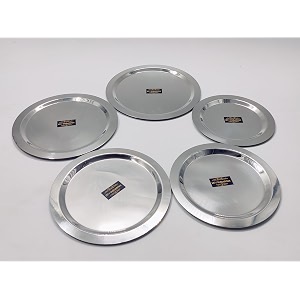 stainless steel heavy gauge cibalidstopecheeba cover set silver set of 5 pcs dia - 19cm 205cm 215cm 22cm 255cm