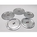 Stainless Steel Heavy Gauge Ciba/Lids/Tope/Cheeba Cover Set, Silver Set Of 5 Pcs (Dia - 19cm, 20.5cm, 21.5cm, 22cm, 25.5cm).