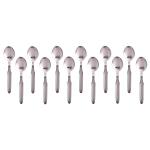 stainless steel spoon set of 12 - spoon set for home and kitchen12-pieces for dining table shiny and sturdy handle spoon 185 cm 17 gauge desert spoon nova pack of 12