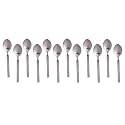 Dev industries Stainless Steel Spoons Set of 12, Coffee,Sugar &amp; Spice Spoon Length 12cm, Food Grade Silverware for Home &amp; Kitchen-Mirror Polished, (17 Gauge) (Spoon_(Hi-Trend_Design)_12pcs_set, Small)